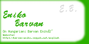 eniko barvan business card